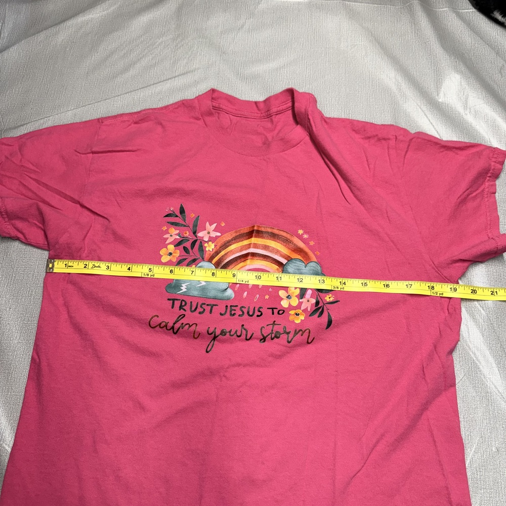 Trust Jesus To Calm Your Storm Graphic Tee Womens L Pink - Picture 5 of 7